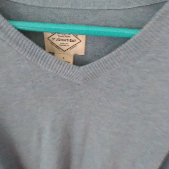 St. John's Bay Men's Classic Long Sleeve  V-Neck Sweater  Color Blue Siz… - Picture 5 of 5